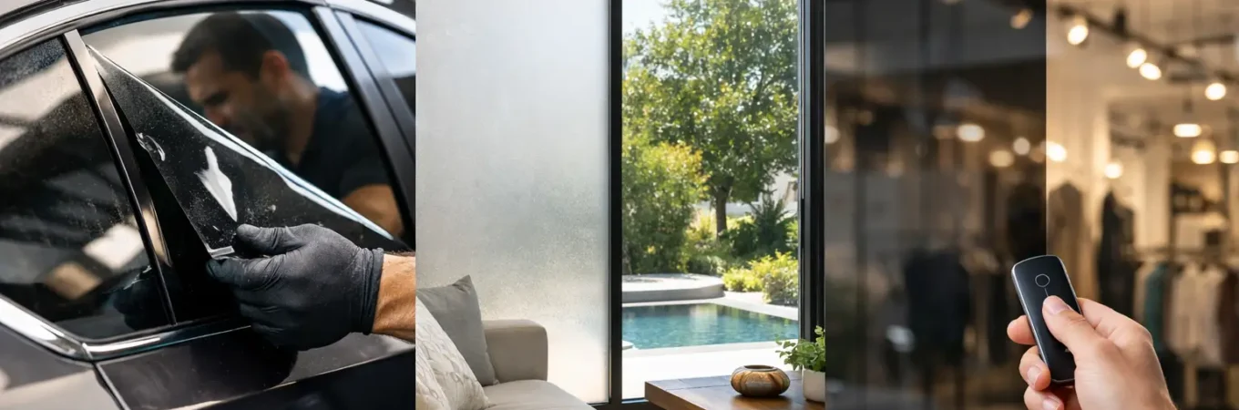 Smart Film vs Tint for Cars, Homes, and Shops