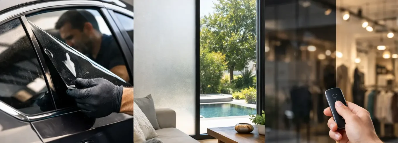 Smart Film vs Tint for Cars, Homes, and Shops